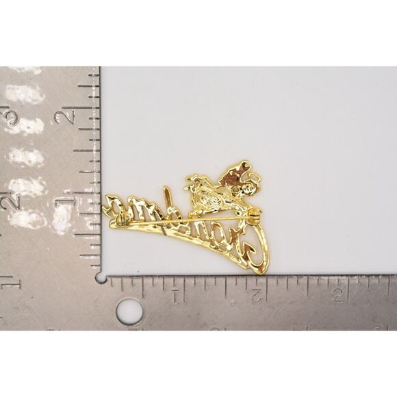 Danecraft Vintage Grandma Pin Brooch Angel Brushed Gold Signed 1980s Bin1 - Picture 12 of 12